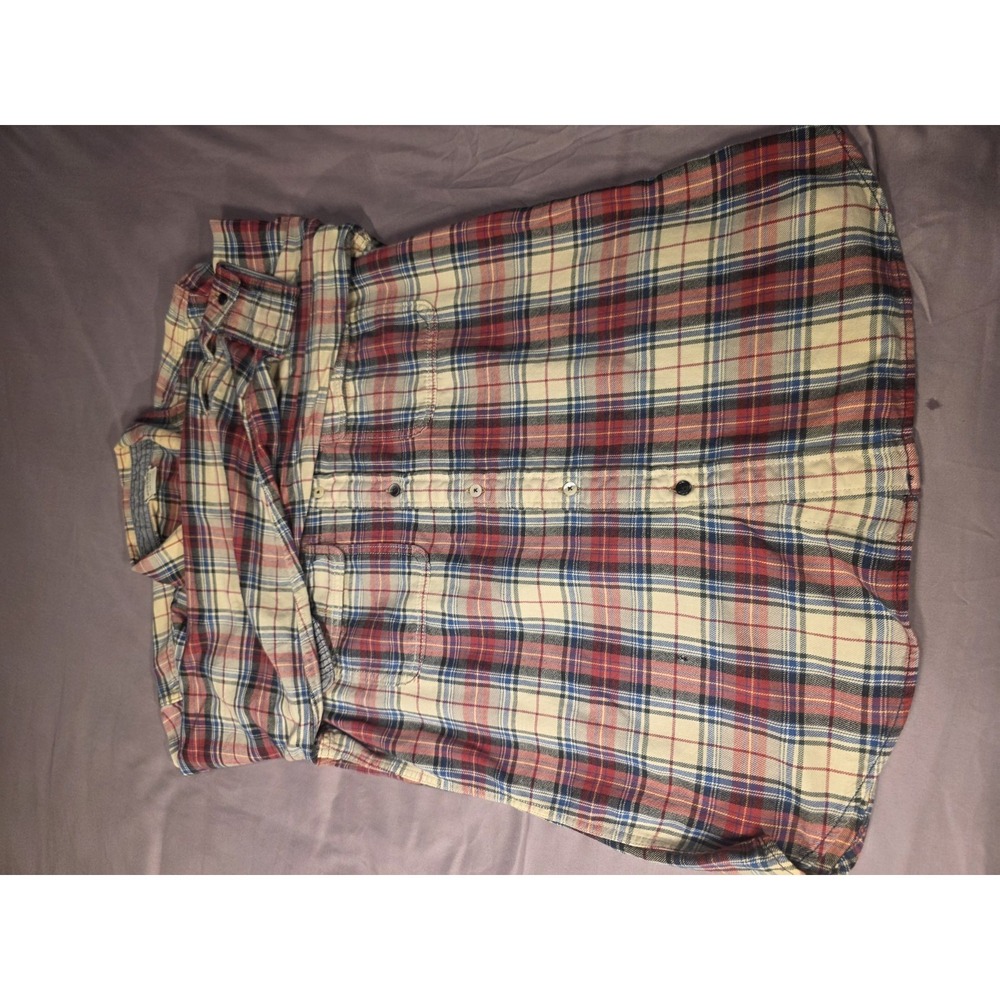 Sonoma Button-Down Shirt Mens XL Yellow Red Plaid Long Sleeve - Picture 3 of 4